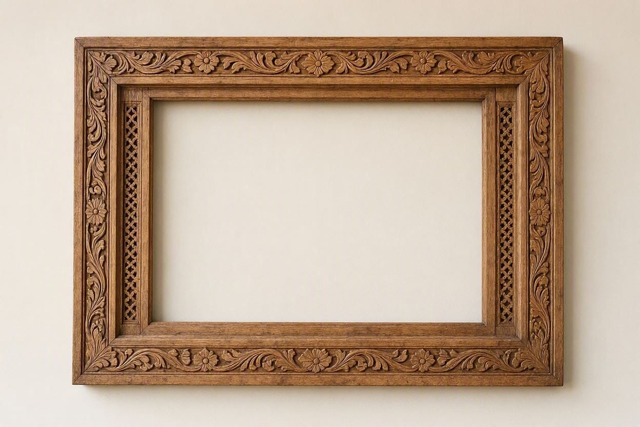 Traditional wooden wall frame