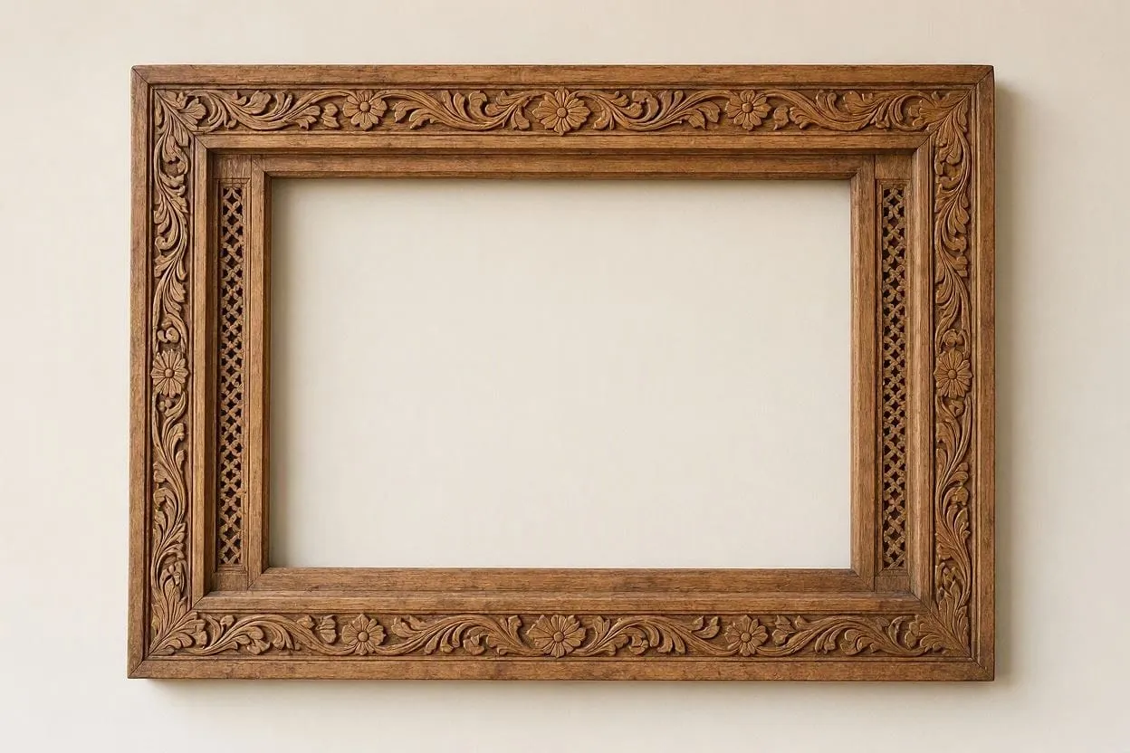 Traditional wooden wall frame