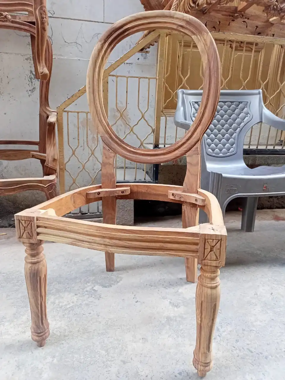 Round Back Wooden Chair