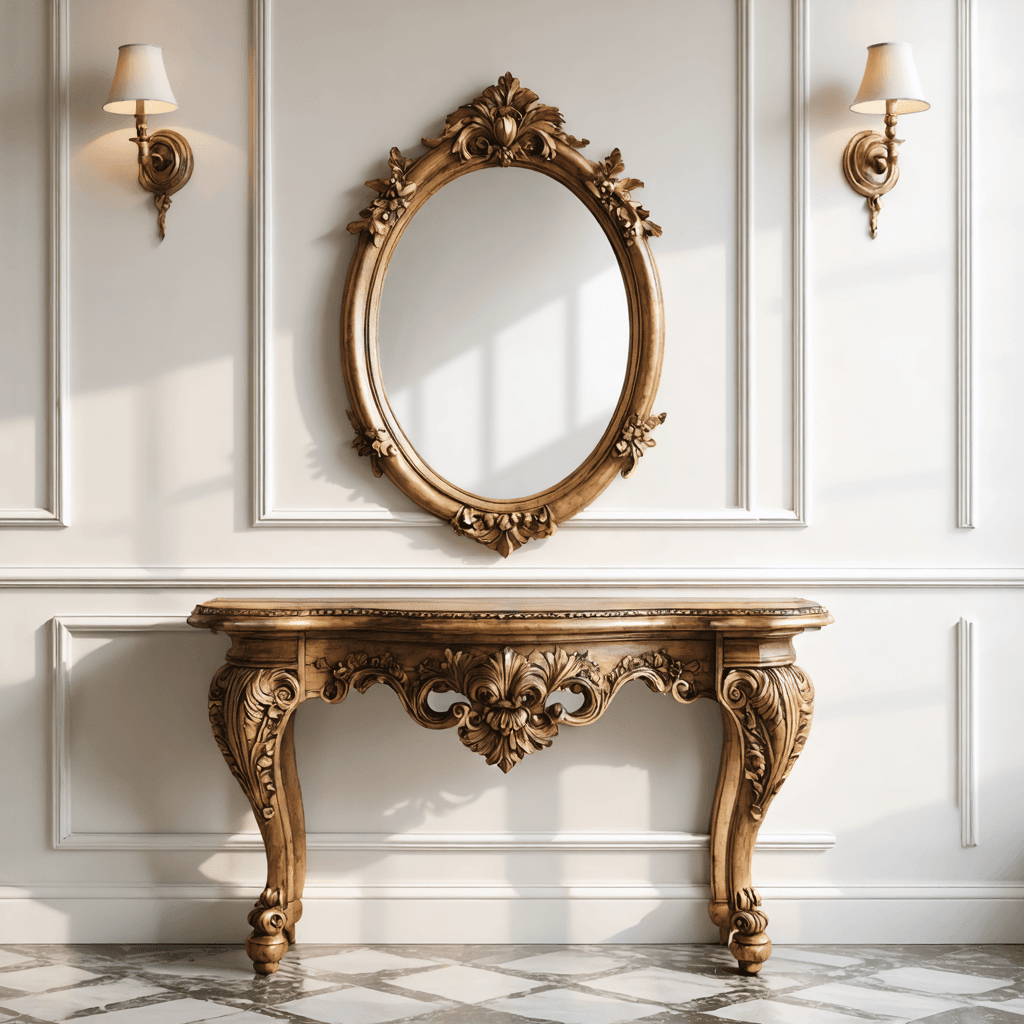 Luxury Sheesham Console Table with Mirror