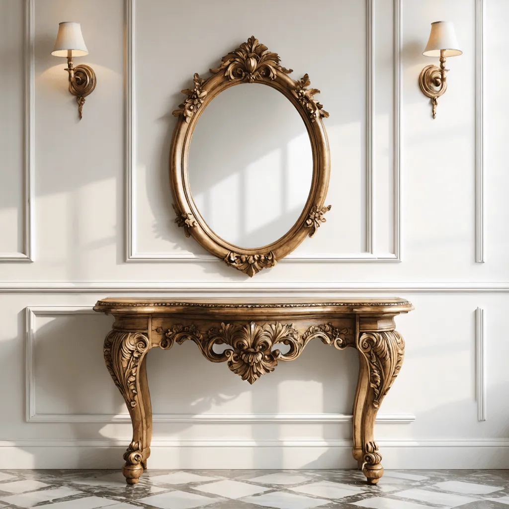 Luxury Sheesham Console Table with Mirror