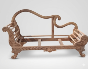 Classic Wave Carved Daybed