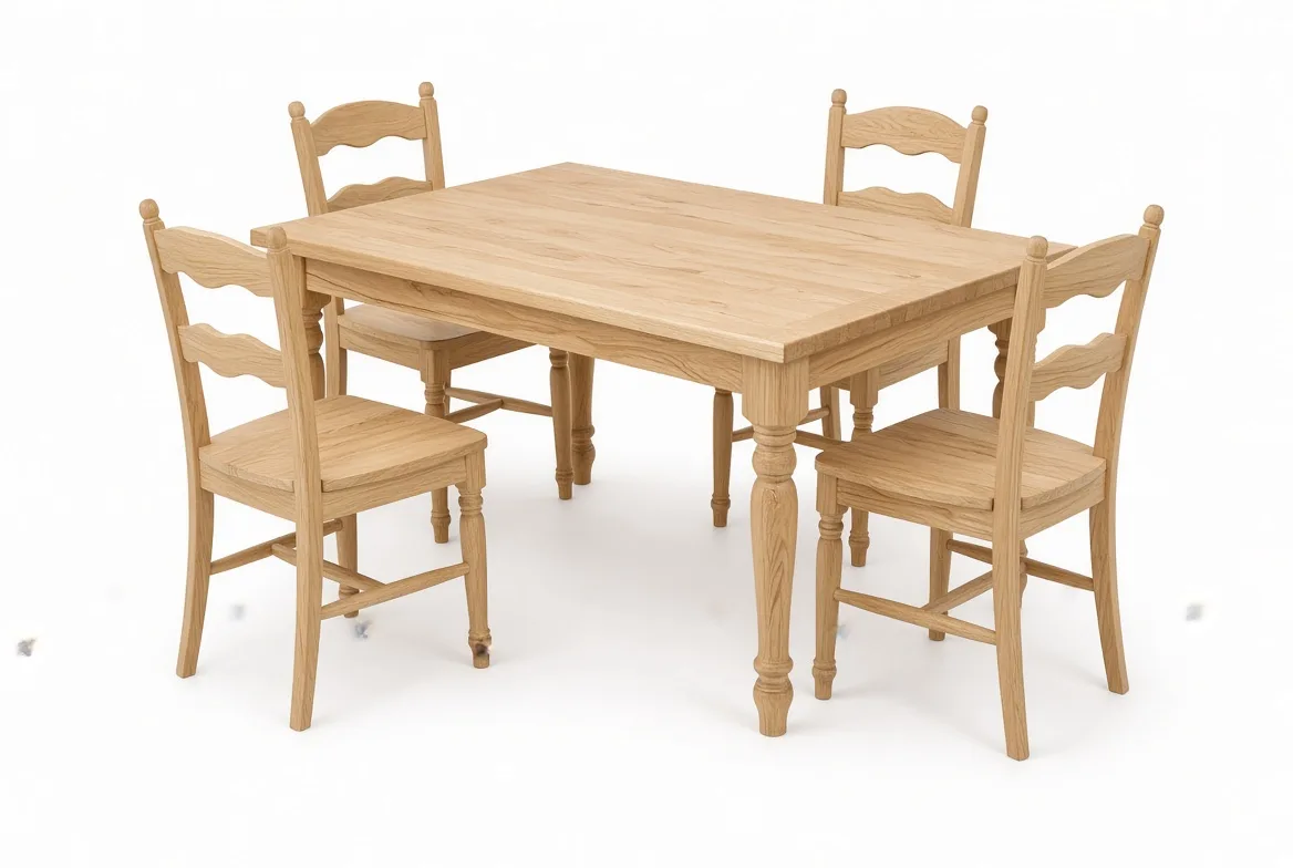 wooden dining table and chair