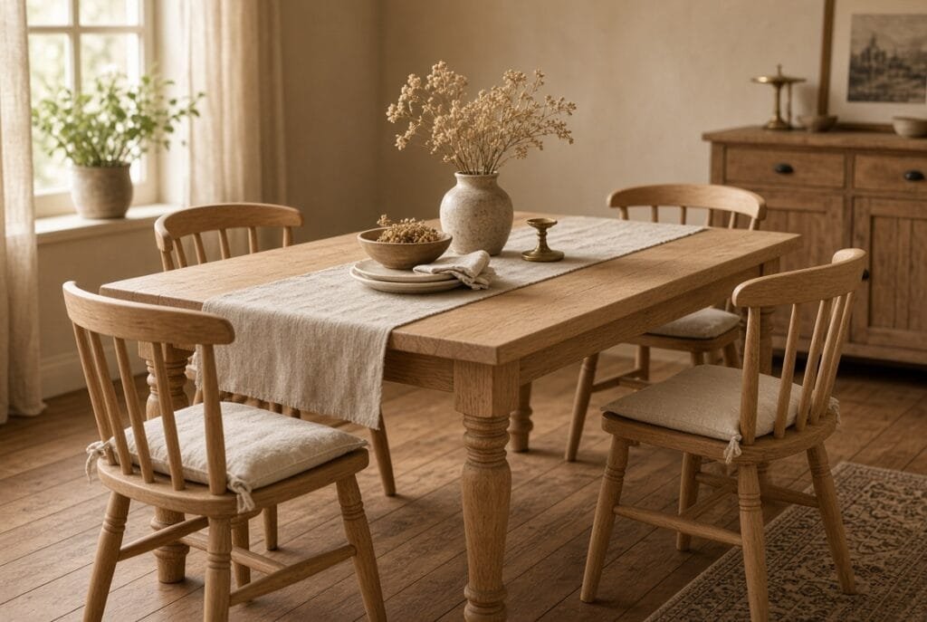 wooden dining table set